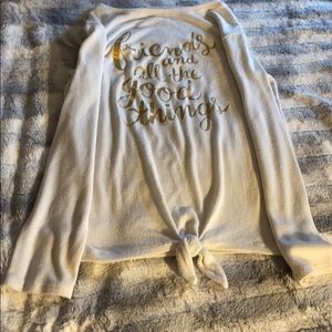 I am selling a white and gold Long sleeve shirt